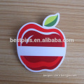 apple shaped PVC writable kid name badge wholesale